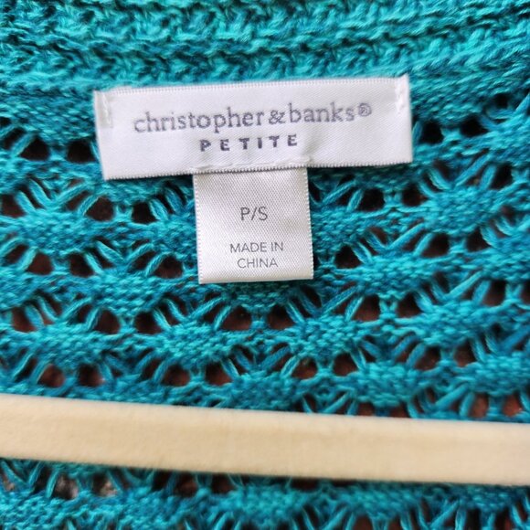 Loose Knit Short Sleeve Open Front Shrug Sweater Ladies Petite Size Small - Picture 2 of 6